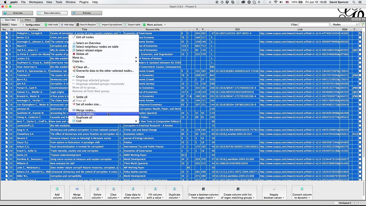 Gephi Citation Network Analysis with Scopus Data