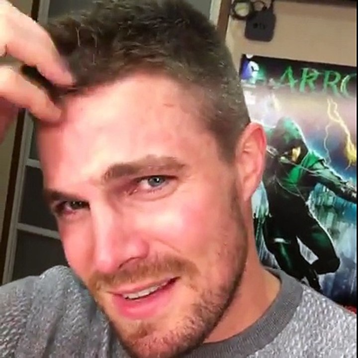 Stephen Amell - At wrap...