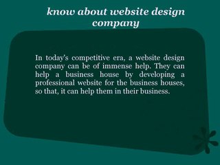 Website Design Company can help business houses