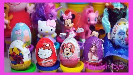 Kinder Surprise Eggs Peppa Pig Hello Kitty Frozen Play Doh Mickey Mouse Egg