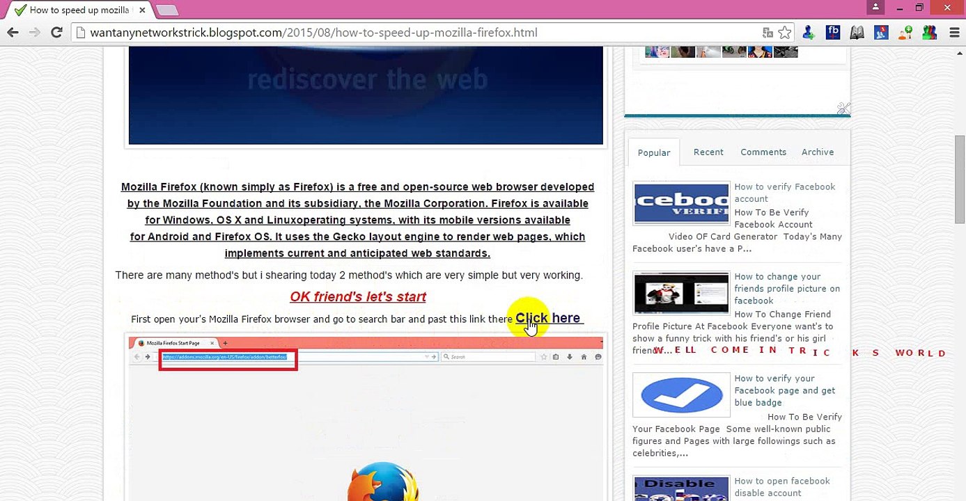 How to speed up Mozilla Firefox internet speed