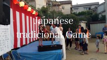 Japan culture of local festival Game!Dish Rolling!