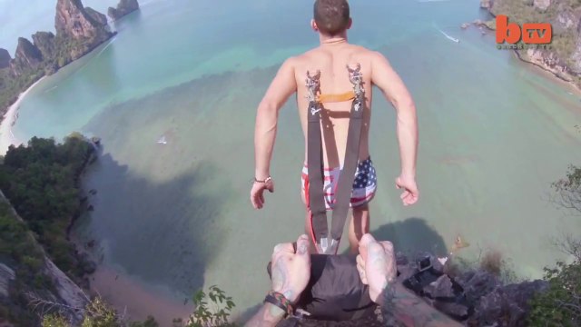 Base Jump : Il saute avec un parachute fixé à sa peau