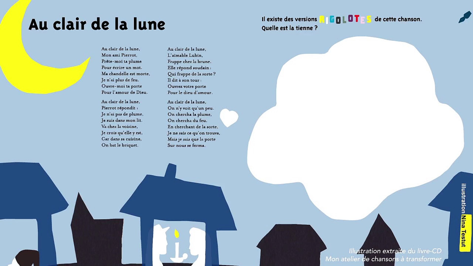 Jolies Chansons D Enfance Au Clair De La Lune Chanson Pour Enfants Video Dailymotion