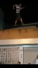 Crazy brazilian guy walks on high tension wires