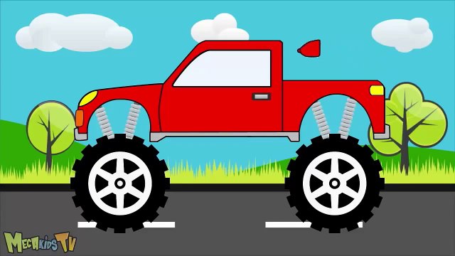 Red Monster Truck - Monster Trucks For Children - Mega Kids Tv