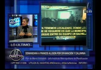 Presidenta del IMP demandará a Francis Allison por difamación