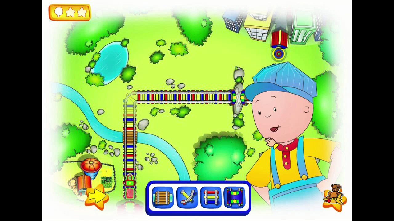Caillou Train Conductor Cartoon Animation PBS Kids Game Play Walkthrough