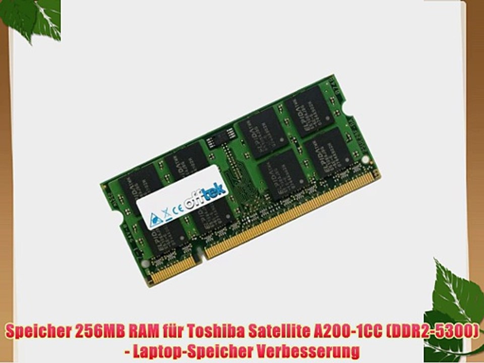 Speicher 256MB RAM f?r Toshiba Satellite A200-1CC (DDR2-5300) - Laptop-Speicher Verbesserung