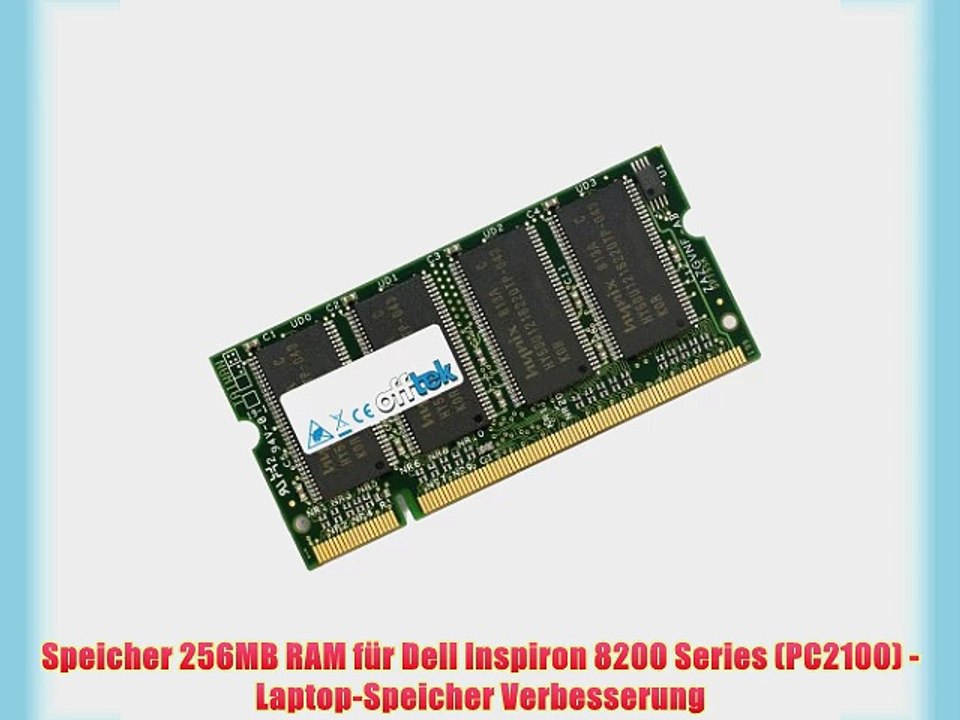 Speicher 256MB RAM f?r Dell Inspiron 8200 Series (PC2100) - Laptop-Speicher Verbesserung