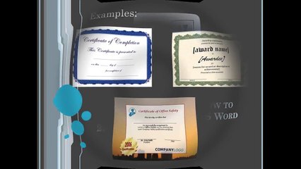 Lesson 2: Learning how to make Certificate  (MS Word 2010)