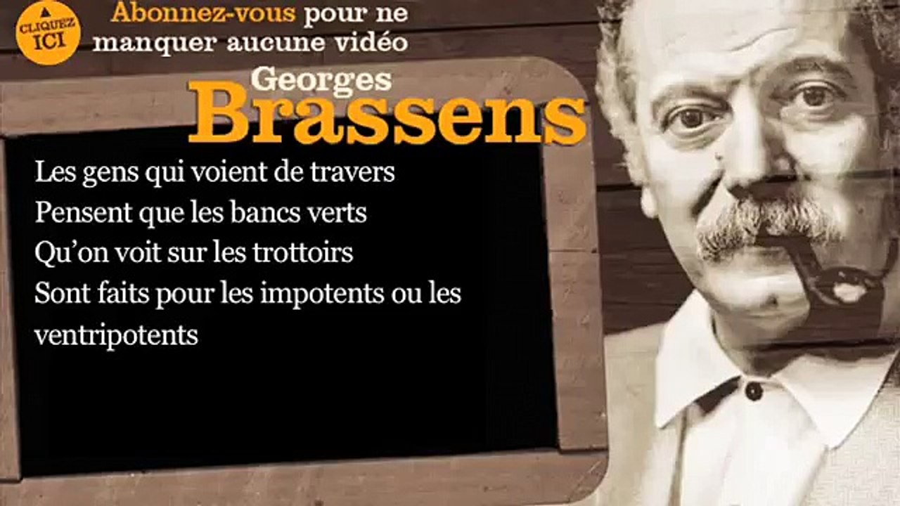 Georges Brassens - Les amoureux des bancs publics - Paroles ( karaoké )