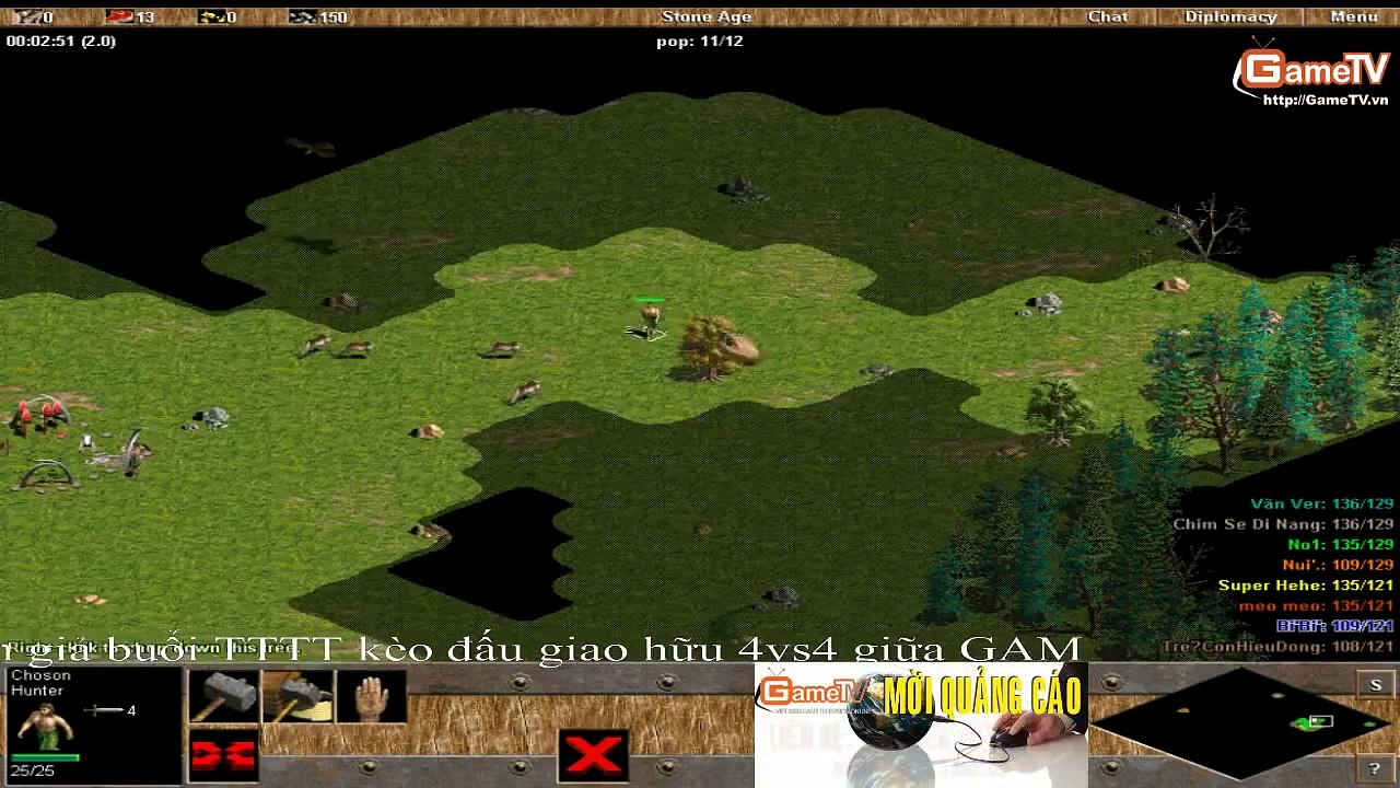 AOE GAMETV + GUNNY vs SKYREB + MEO MEO Ngày 13 1 2014 C1T4 1