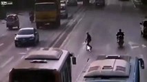 LiveLeak - Old woman crossing the road causes crash-copypasteads.com