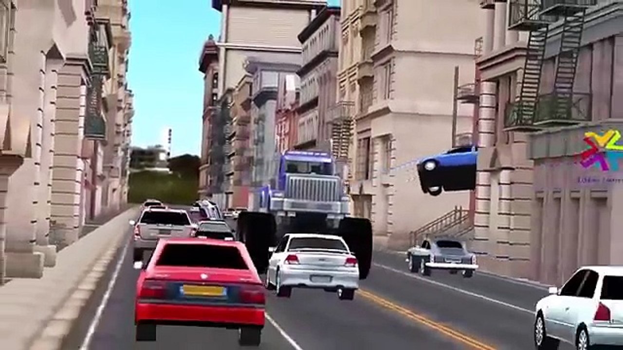 Police Cars Cartoons for Children   Monster Trucks Crushing Cars   Police Cars Chasing Monster Truck