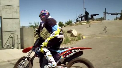 That's one insane jump to do on a dirt bike!