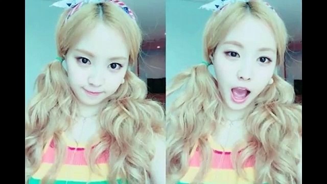 150809 SELFIE A Pink's Son Naeun Reveals Rainbow Shirt & Blonde Hair