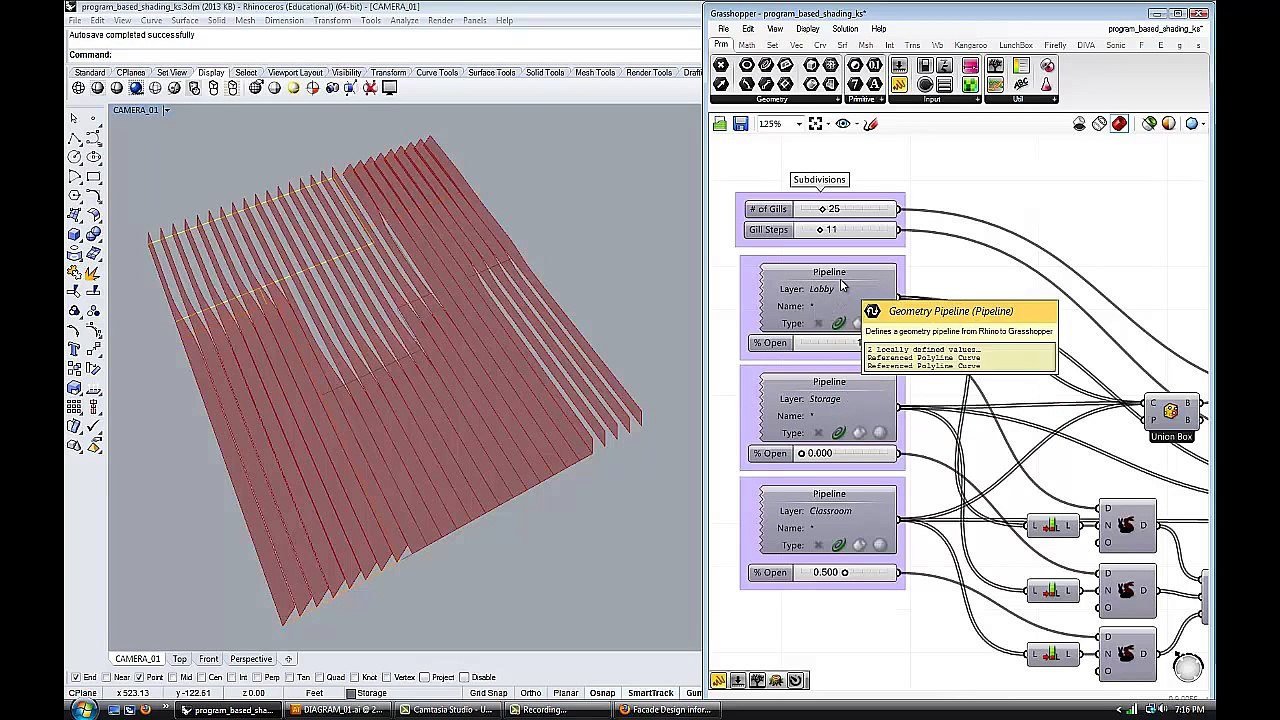 Facade Design informed by Program Blocking - Grasshopper/Rhino Version 02