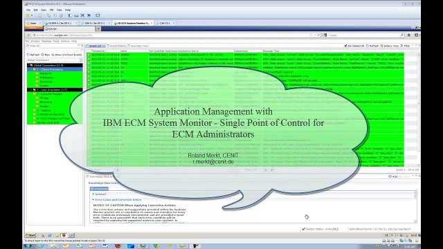 IBM ECM System Monitor Live Demo of Event Management