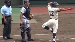 [ninja hitter] Japanese fantastic  high school baseball player  滑川総合の代打のパフォーマンスが!「忍者ヒッター」