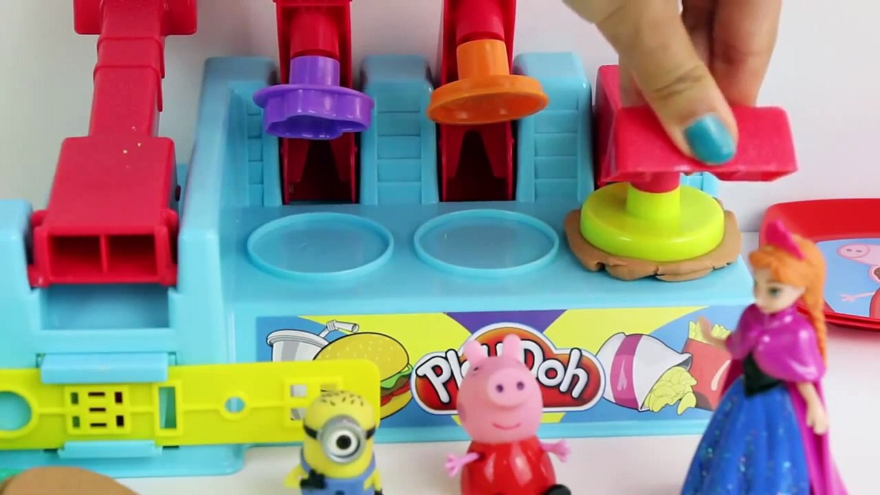 Play Doh BURGER set Frozen Peppa Pig Minions French Fries play dough food creations