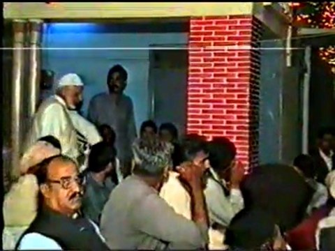 Mohsin Naqvi, Dr Hasan Rizvi, Qaim Naqvi in Masalima 1991. Syed Masood Ali Hasni on Stage, Hoza Tus Saleheen Fsd.