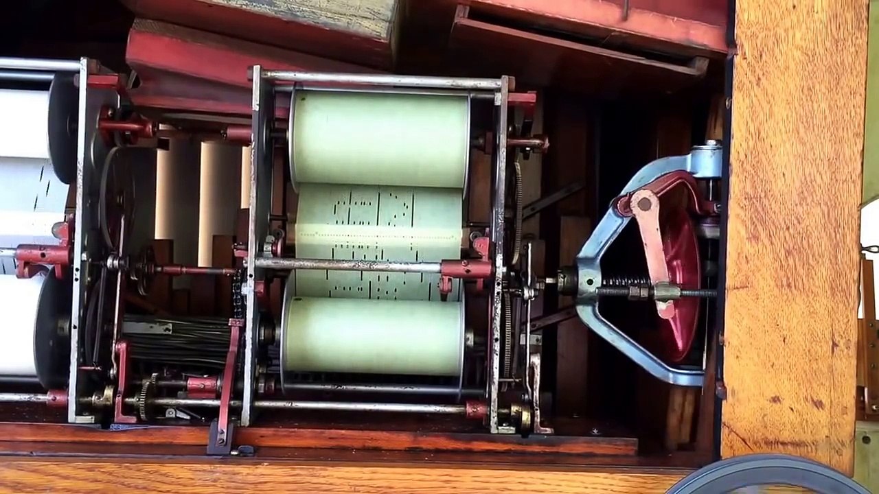 Original Green Paper Roll on a Wurlitzer 153 Band Organ