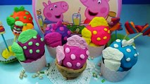 Peppa pig Play doh ice cream shop surprise eggs Peppa pig character Play doh lollipop