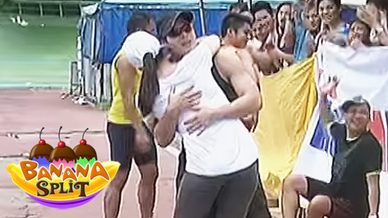 Banana Split spoofs Sarah - Matteo triathlon moment