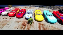 20 MCQUEEN CARS COLORS Green Red Yellow Disney Pixar DINOCO smashed by HULK