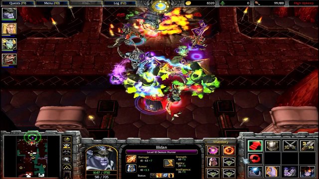 Warcraft 3: Frozen Throne (Vs. Gameplay) (Illidan w/ Naga, Blood Elves & Draenei Vs. Magtheridon)