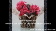 Cómo hacer un Florero Frutero con tubos de rollos de papel higiénico-Vase with toilet paper rolls