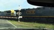 CSX: Mixed freight train at Fieldcrest Rd. railroad crossing near Laurel Hill NC