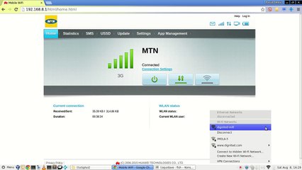 Huawei Mobile WiFi E5573 web interface