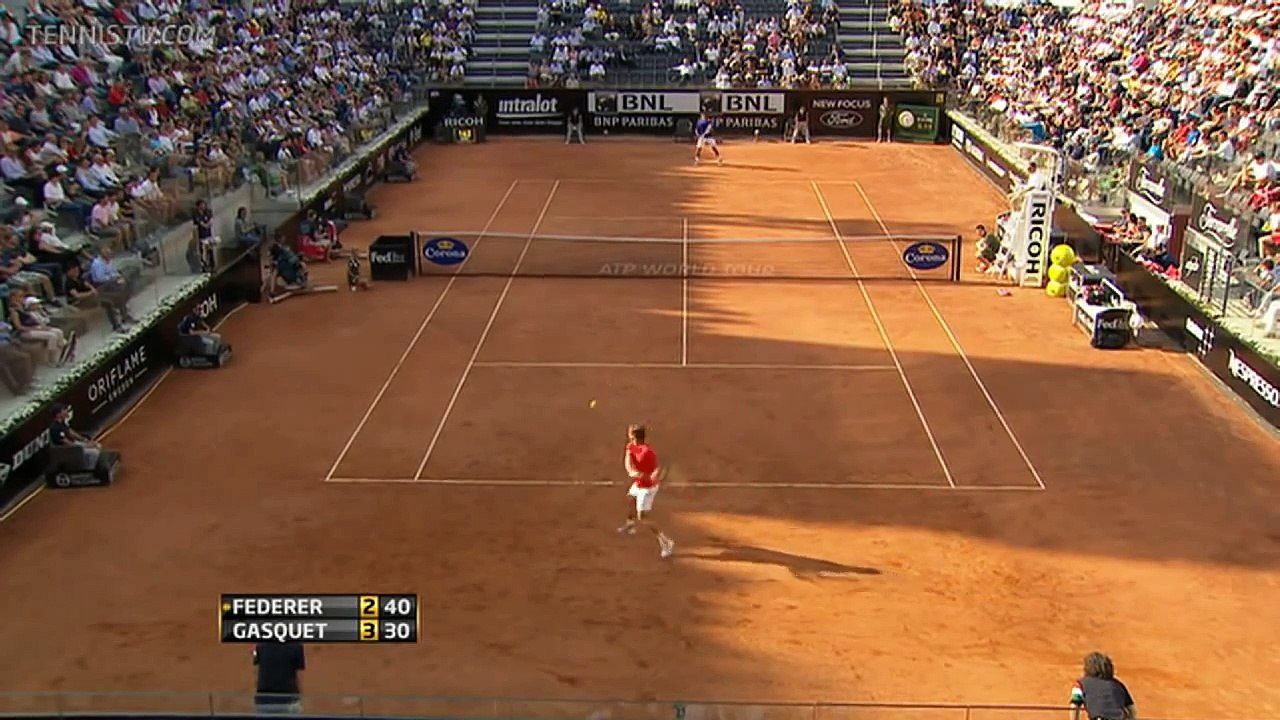 Federer vs. Gasquet-- Rome 2011 R3 (HD)