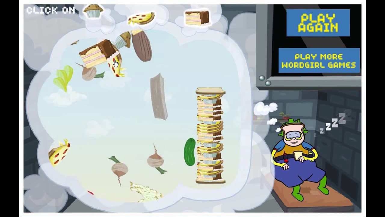 Word Girl Chuck's Extreme Sandwich Crusher Cartoon Animation PBS Kids Game Play Walkthroug