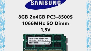 Samsung 8GB (2x 4GB) Dual-Channel Kit DDR3 1066MHz (PC3 8500S) SO Dimm Notebook Laptop Arbeitsspeicher