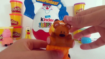 ben10 SPiderman Play DOH Peppa pig giant Kinder Surprise Eggs full of surprise a
