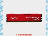 HyperX Fury HX316C10FR/8 Arbeitsspeicher 8GB (1600MHz CL10) DDR3-RAM rot