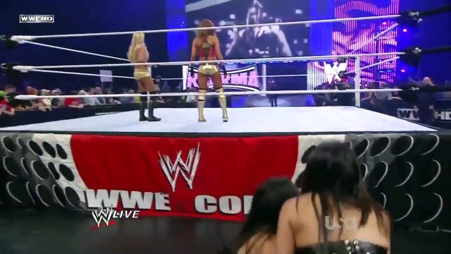 WWE RAW 5/9/11 - Eve & Kelly Kelly vs The Bella Twins w/ Kharma Attack