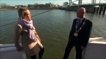 OMG !!! Reporter Falls down into water during interview