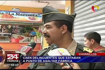 Chorrillos: caen delincuentes que estaban a punto de asaltar fábrica