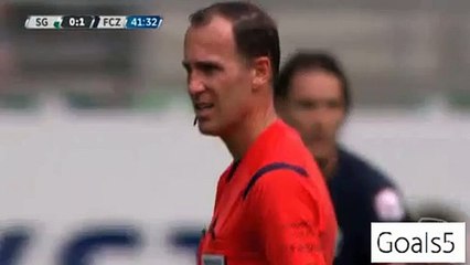 Oliver Buff Goal St. Gallen 0 - 1 Zurich Swiss Super League 9-8-2015
