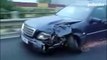 How to drive a heavily damaged car - I love Mercedes-Benz - Driving crashed Mercedes