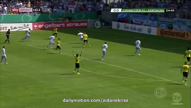Pierre-Emerick Aubameyang Goal :0-1 Chemnitzer v. Borussia Dortmund - DFB Pokal 09.08.2015