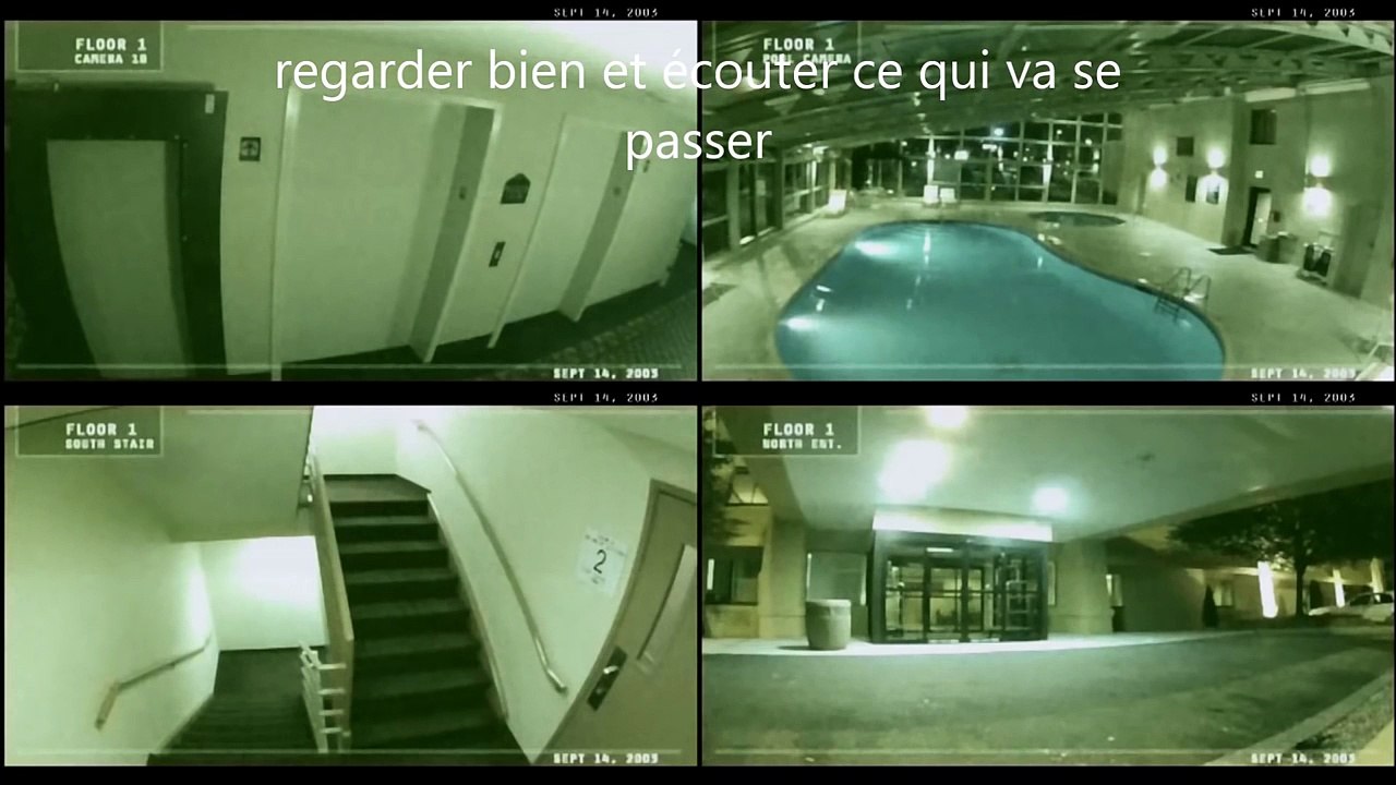Fantôme filmé dans un hôtel.