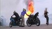 Foolish stunt - Bike under Fire