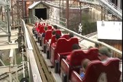 Six Flags Fiesta Park Rattler Wood Roller Coaster Bend Off Ride POV Before Iron Rattler