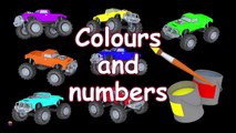 38  Monster trucks for children kids  Learn colors, learn to count  Educational cartoon