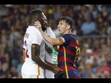 Lionel Messi Headbutts Mapou Yanga-Mbiwa Barcelona vs Roma 2015